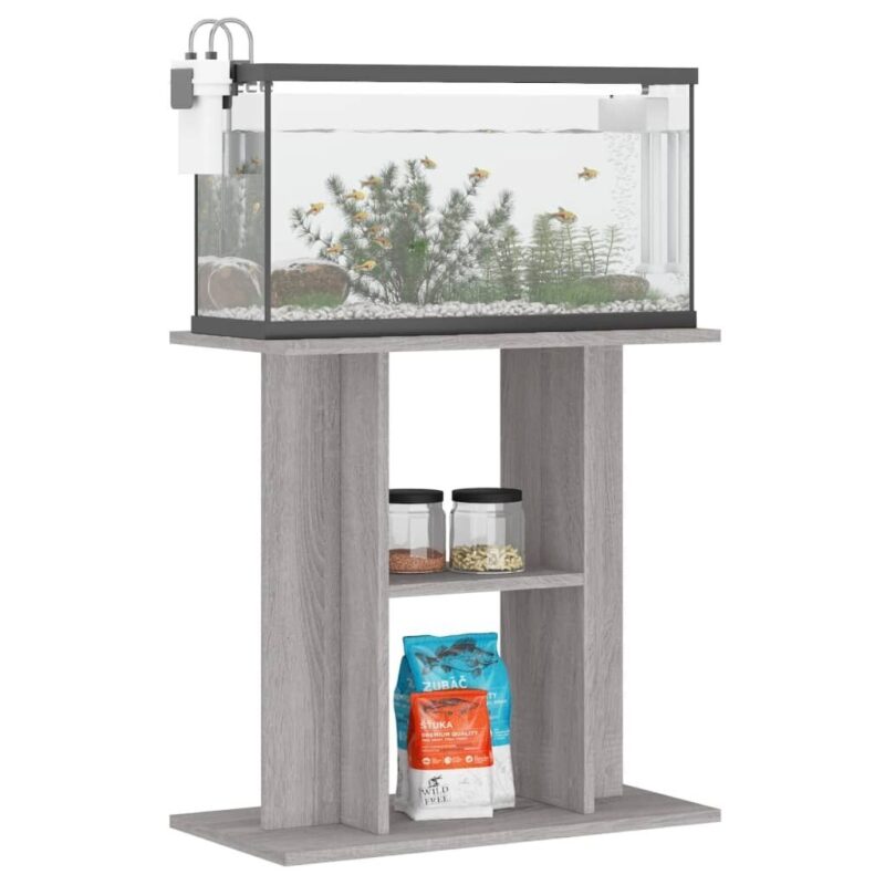 Akvariumo stovas vidaXL, pilkas, 60x30x60 cm - Image 2