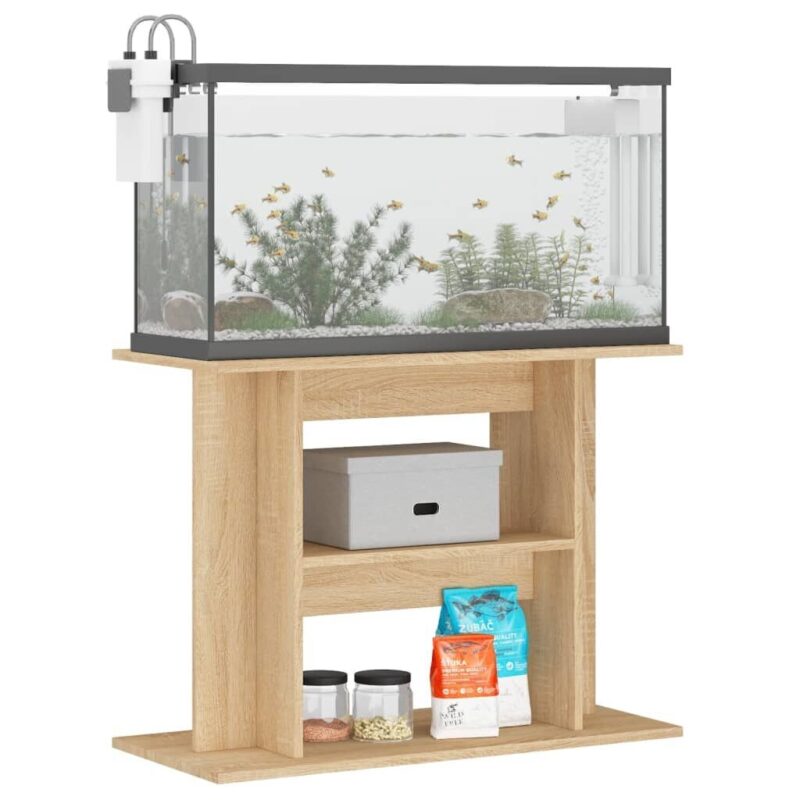 VidaXL akvariumo stovas 80x35x60 cm, šviesiai rudas - Belsi.lt