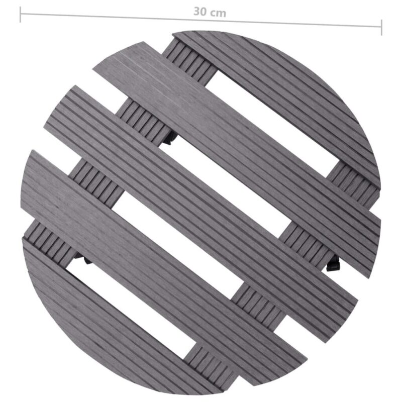 Augalų padėklai su ratukais, 2vnt., pilki, 30x7,5 cm - Image 2