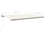 Automatinė markizė su led/vėjo jutikliu, 500x300 cm, ruda