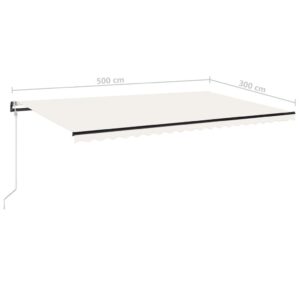 Automatinė markizė su led/vėjo jutikliu, 500x300 cm, ruda