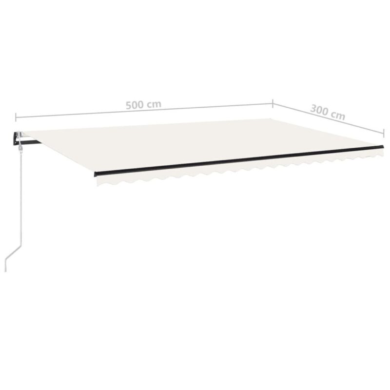 Automatinė markizė su led/vėjo jutikliu, 500x300 cm, ruda