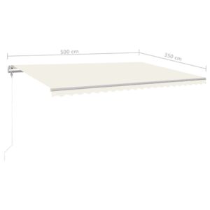 Automatinė markizė su led/vėjo jutikliu, 500x350 cm, ruda
