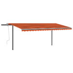 Automatinė oranžinė markizė su LED ir vėjo jutikliu 5×3 m