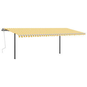 Automatinė markizė su LED ir vėjo jutikliu 6x3,5 m geltona