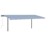 Automatinė markizė su LEDvėjo jutikliu 6x35 m mėlyna