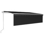 Automatinė markizė su LED/vėjo jutikliu, antracito, 5x3m, Antracito