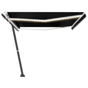 Automatinė markizė su LED/vėjo jutikliu, 500×350 cm, juoda
