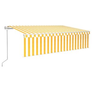 Automatinė ištraukiama markizė 6x3m, geltona ir balta