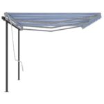 Automatinė ištraukiama markizė 6x3 m mėlyna ir balta
