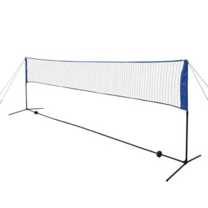 Badmintono tinklas 500×155 cm su plunksninukais belsilt