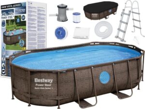 Baseinas Bestway Power Steel Swim Vista 427x250x100 cm patvarus ir g