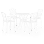Bistro baldų komplektas 5 dalių iš lieto aliuminio lauko sąlygoms
