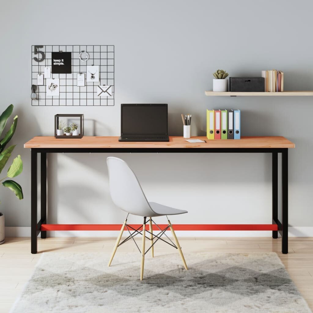 darbastalis200x55x815cmbukmedziomasyvasirmetalas3d18bkainareference belsilt Darbastalis 200x55x815cm iš bukmedžio masyvo ir metalo