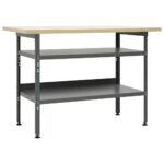 Tvirtas pilkos spalvos darbastalis 120x60x85 cm | Belsilt
