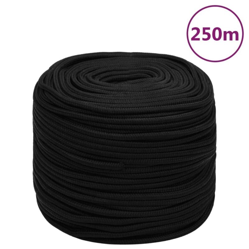Darbo virvė 6mm 250m ilgio juoda  patvari ir universali