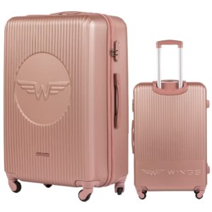 Didelis rožinis Wings lagaminas SWL01 75cm  patvarus ir patogus