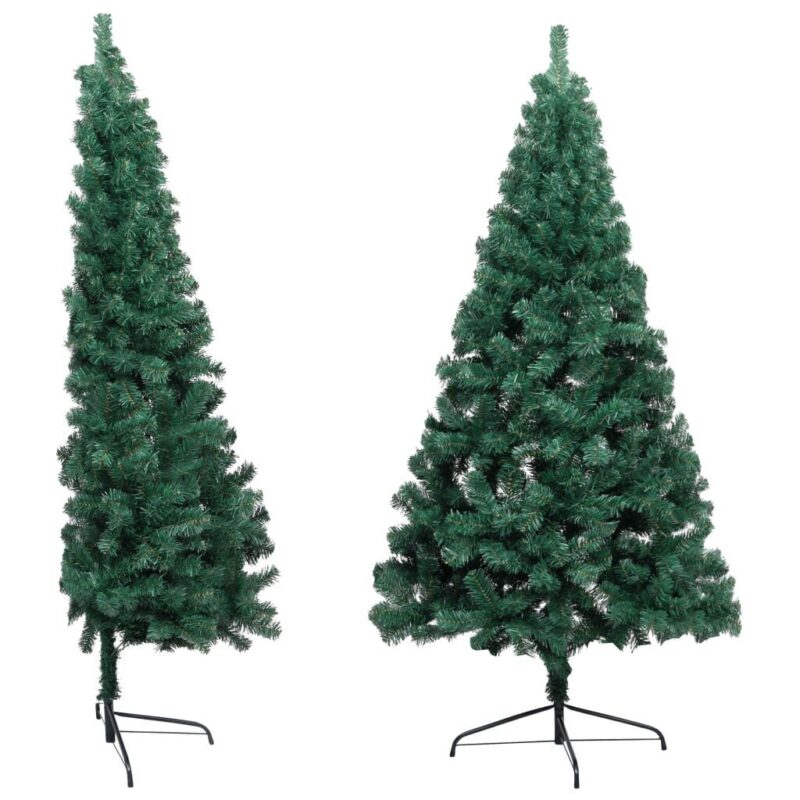 Dirbtinė pusinė Kalėdų eglutė su LED/žaisliukais, žalia, 240cm - Image 2