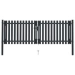 Dvigubi antracito spalvos plieno vartai 306x150 cm | Belsilt