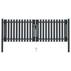 Dvigubi antracito spalvos plieno vartai 306x150 cm | Belsilt