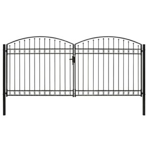 Dvigubi plieniniai vartai su arkiniu viršumi 400x200 cm