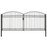 Dvigubi plieniniai vartai 400x200 cm su arkiniu viršumi