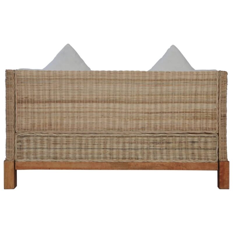 Dvivietė sofa su pagalvėlėmis, natūralus ratanas - Image 3