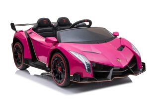Dvivietis elektromobilis vaikams Lamborghini Veneno rožinis