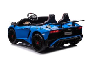 Dvivietis elektromobilis Lamborghini Aventador SV mėlynas | Belsilt