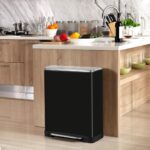 EKO Šiukšliadėžė su pedalu E-Cube, matinės juodos spalvos, 28+18l, Juoda