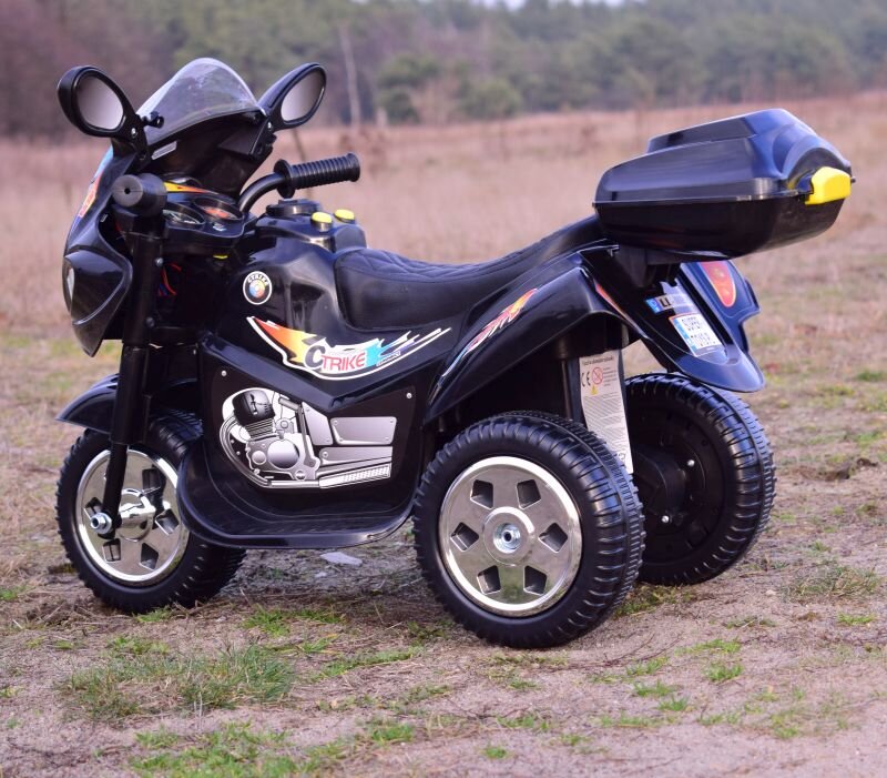 elektrinistriratismotociklasvaikamsstrong2juodas766bfvertinimaireference belsilt Elektrinis triratis vaikams Strong 2 su šviesomis ir garsais