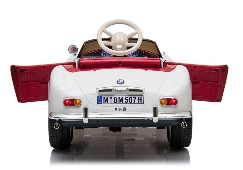 elektromobilisvaikamsbmwretrobaltasvertinimaireference belsilt Elektromobilis vaikams BMW Retro stilingas ir saugus žaislas