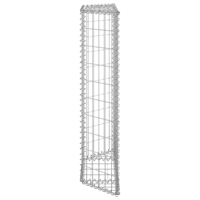 Gabiono vazonas 80x20x100cm iš galvanizuoto plieno   Sidabras
