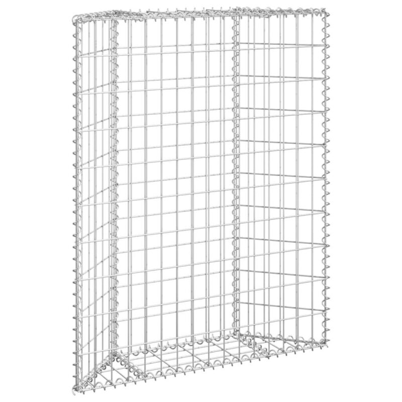 Gabiono vazonas 80x20x100cm iš galvanizuoto plieno   Sidabras