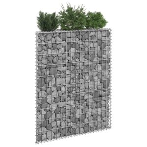 Gabiono vazonas 80x20x100cm iš galvanizuoto plieno   Sidabras