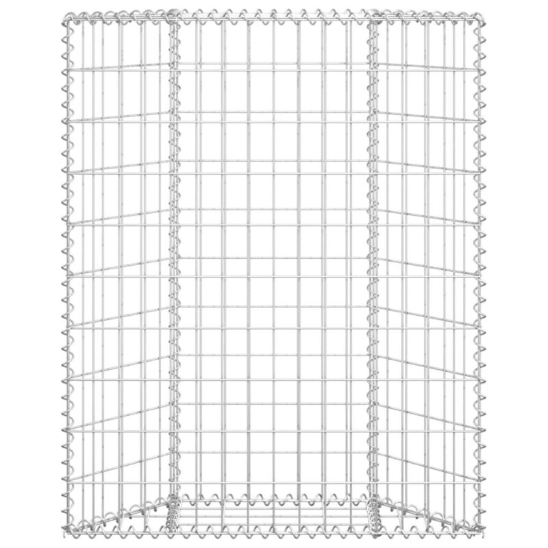 Gabiono vazonas 80x20x100cm iš galvanizuoto plieno   Sidabras