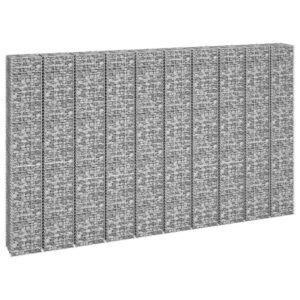 Gabionų loveliai 16vnt 30x30x50 200cm geležis sidabro | belsilt