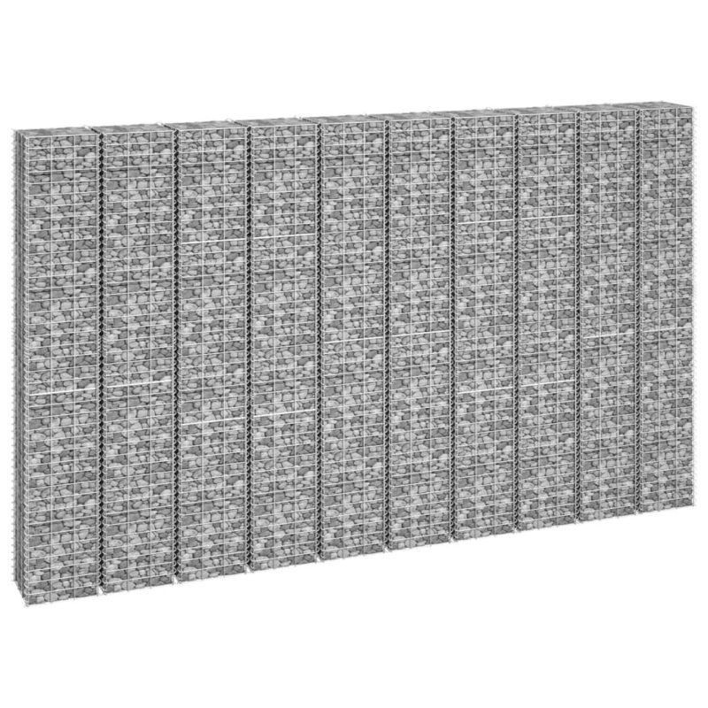 Gabionų loveliai 16vnt 30x30x50 200cm geležis sidabro | belsilt