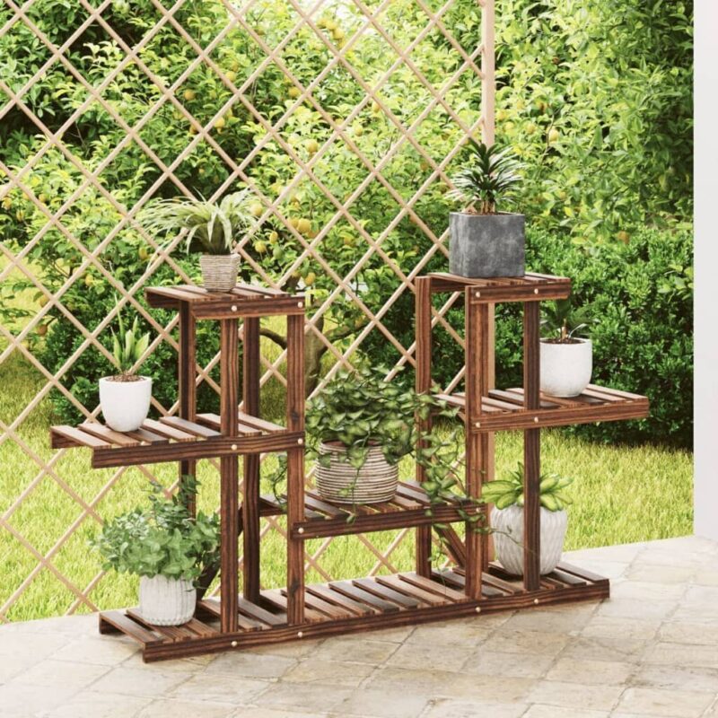 Medinis gėlių vaozunų stovas 110x25x73 cm  tvirtas ir elegantiškas
