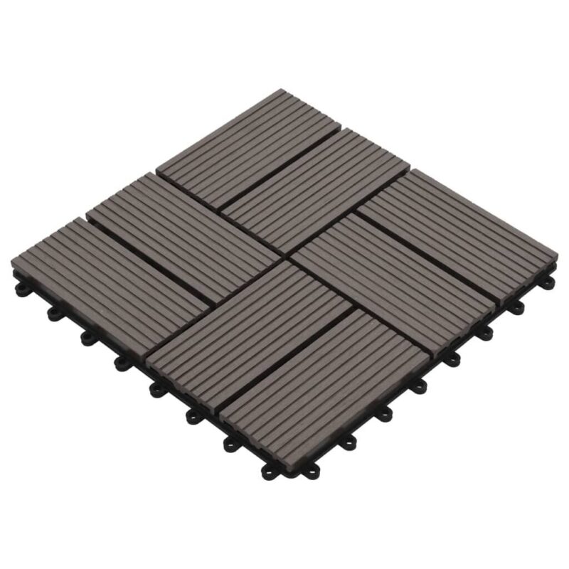 WPC grindų plytelės 30×30 cm rudos  patvarios ir atsparios