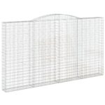 Išlenktas gabiono krepšys vidaXL 400x30x220240 cm sodo tvorai