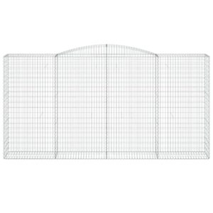 Išlenktas gabiono krepšys vidaXL 400x50x200/220 cm – patvari sodo užt