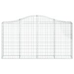 Išlenkti gabiono krepšiai 200x30x100120cm 5vnt Sidabro