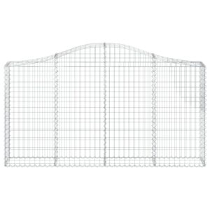 Išlenkti gabiono krepšiai 200x30x100120cm 5vnt Sidabro