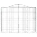 Išlenkti gabiono krepšiai 200x30x140160cm 9 vnt sidabro