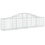 Išlenkti gabiono krepšiai 200x30x4060 cm 3 vnt sidabro