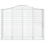 Išlenkti gabiono krepšiai 200x50x140160 cm 3 vnt Sidabro