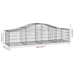 Išlenkti gabiono krepšiai 200x50x4060cm 18 vnt Sidabro