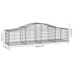 Išlenkti gabiono krepšiai 200x50x4060 cm 2 vnt sidabro