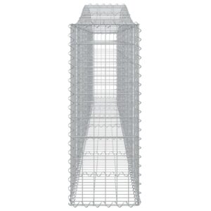 Išlenkti gabiono krepšiai 400x30x80/100cm, 3 vnt, sidabro